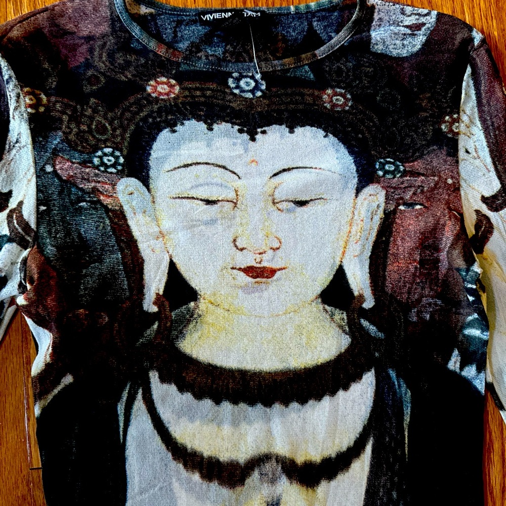 Vintage VIVENNE TAM, Buddha mesh shirt seen on Beyoncé